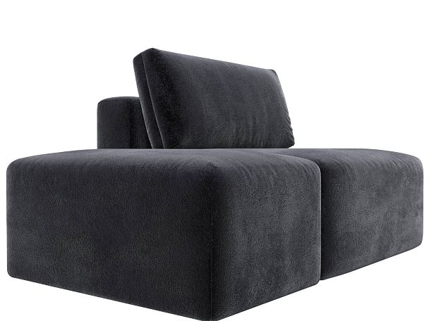 Модули диван и пуф Лига-060 НПБ Велюр серый - Вид 3