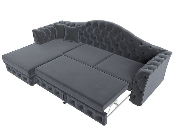 Диван угловой Артис левый угол Велюр серый - Вид 7
