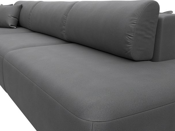 Диван угловой Лига-036 НПБ Модерн Лонг левый угол Искусственная замша серый - Вид 4