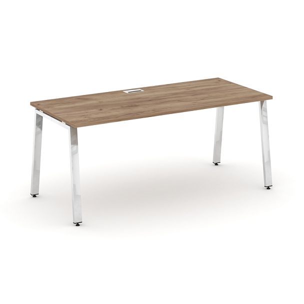 Style Project Direct Lux Стол письменный M-SN-6A.SR-023.M Дуб Табак/Нержавеющая Сталь/Хром 1380*800*750 - Вид 1