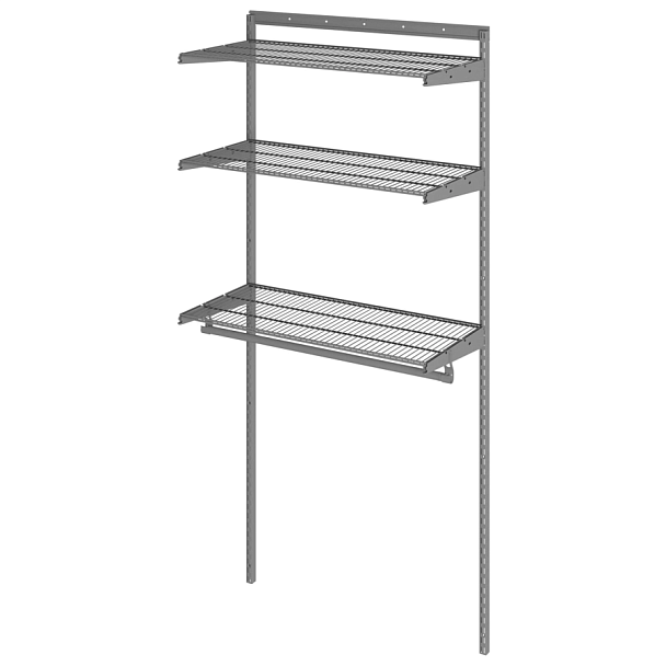 Гардеробная система BASIC G90, 2050х930х450 мм, 3 полки, 1 штанга, графит, S70299914515 - Вид 3