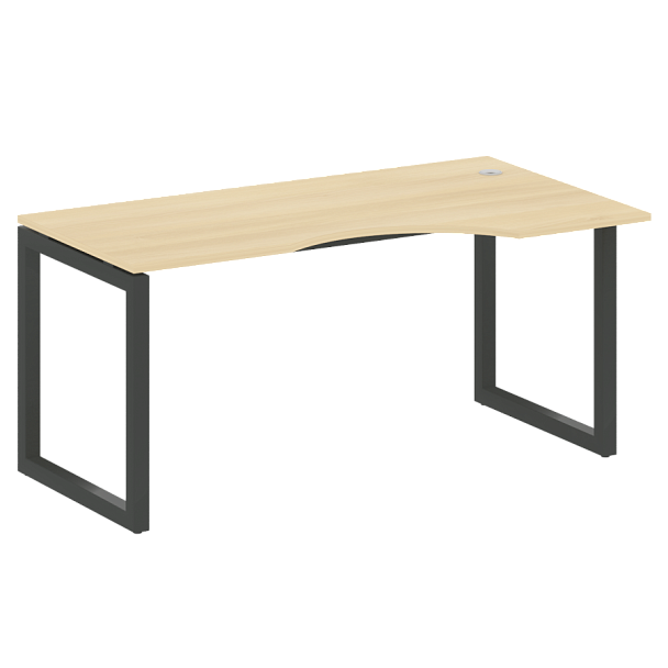 Metal System Quattro Стол криволинейный правый на О-образном м/к 50БО.СА-1 (R) Акация/Антрацит металл 1600*900*750 - Вид 1