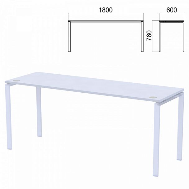 Столешница стола на металлокаркасе "Арго", 1800х600х760 мм, серый - Вид 1