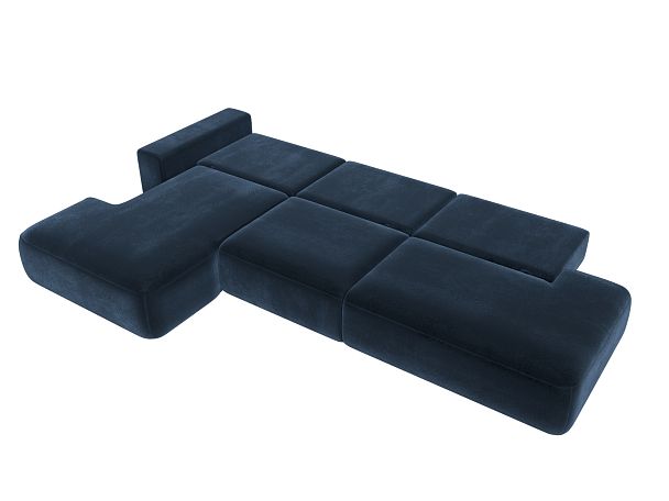 Диван угловой Лига-036 НПБ Модерн Лонг левый угол Велюр синий - Вид 10