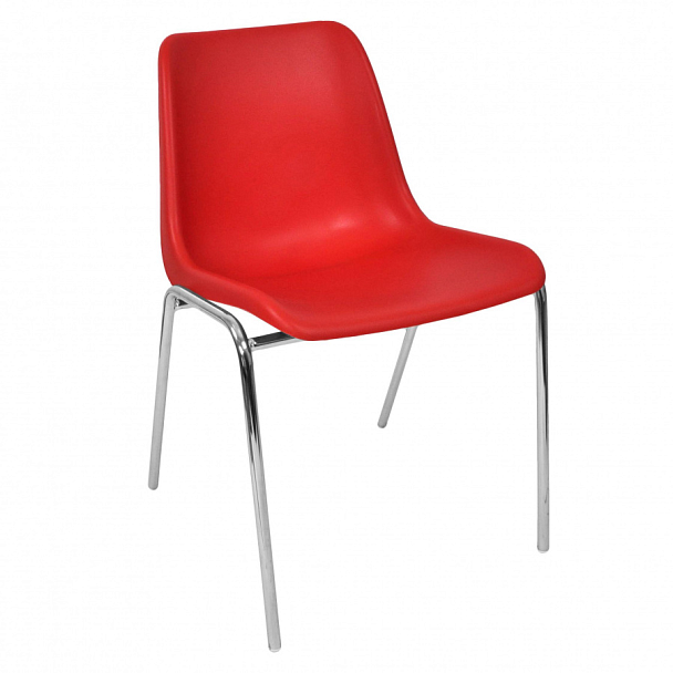 Стул Vicenza (4 ножки) Каркас хром, красный, РП+ИК, стопируемый - Вид 1
