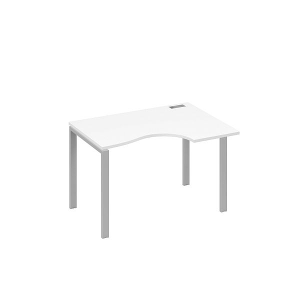 Стол эргономичный правый "Классика" на металлокаркасе UNO A4 А4 Б1 042 БП белый премиум / металлокаркас серый - Вид 1
