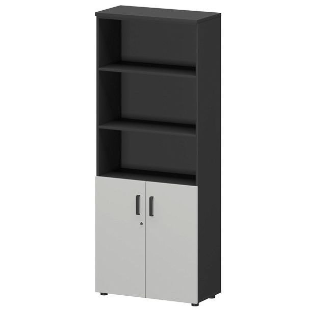 Шкаф СМШ-58Д2 Тип1 Графит/Белый 792x380x1990 Смарт - Вид 1