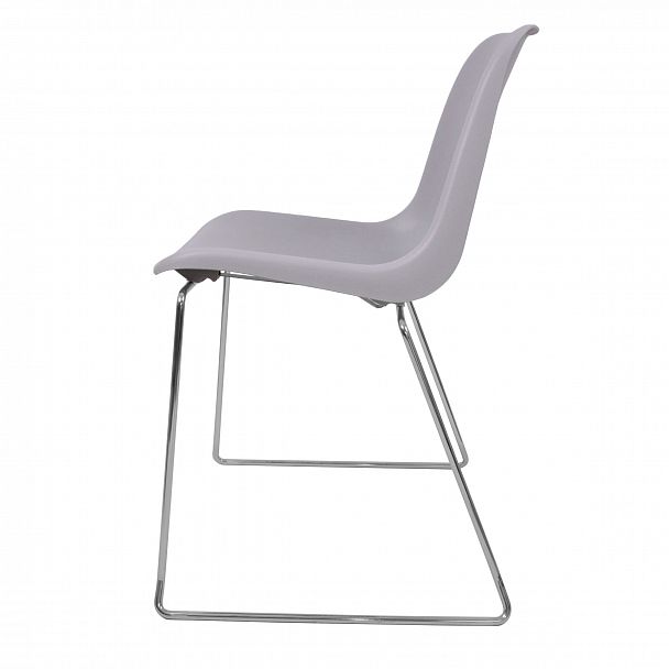Стул Vicenza (пруток), каркас хром, светло-серый, стопируемый - Вид 3
