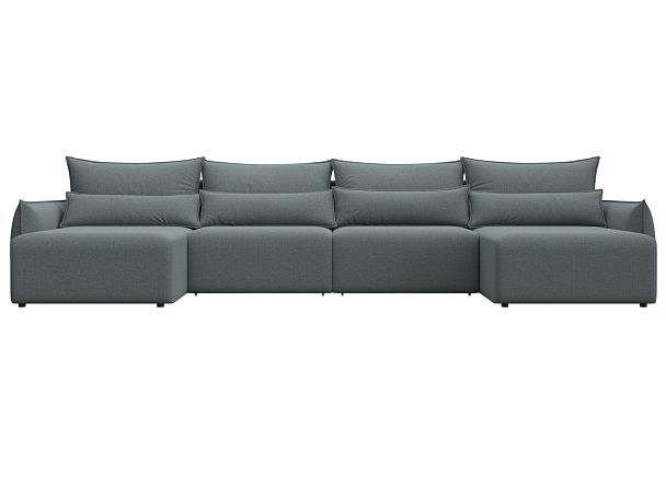 Диван П-образный Лига-051 НПБ Лонг Рогожка серый - Вид 2