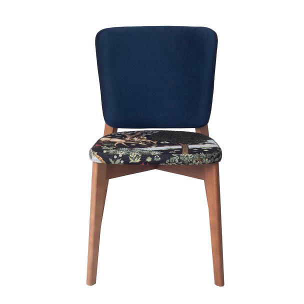 Стул Safir, сиденье гобелен "У ручья" ,спинка велюр Imperia dark blue - Вид 6