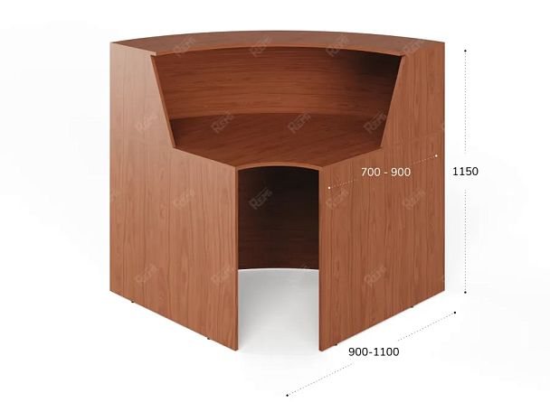 ЛАЙТ / LIGHT RLG069-8x8 Блок ресепшн с полкой 80x80x125 Орех Итальянский - Вид 3