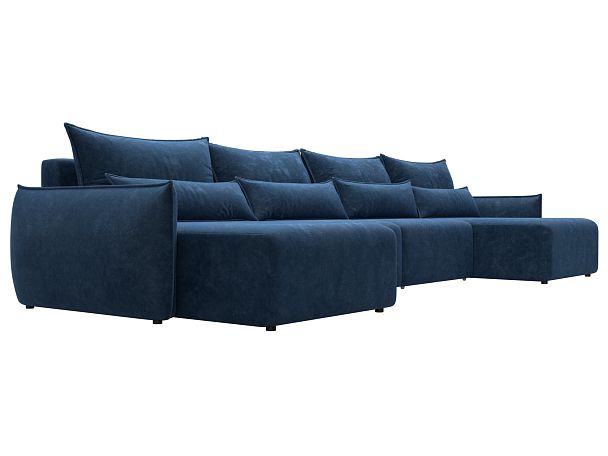 Диван П-образный Лига-051 НПБ Лонг Велюр синий - Вид 3