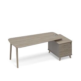 Стол на опорной тумбе малой (тип 3) WOOD Time wood ТМ В2 120 ВЛ ВЛ ВЛ мокко премиум (корпус) / вяз либерти (столешница, топ, фасад) - Фото предпросмотра