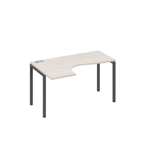 Стол эргономичный левый "Классика" на металлокаркасе DUE A4 А4 Б2 033 БП дуб / металлокаркас антрацит - Вид 1