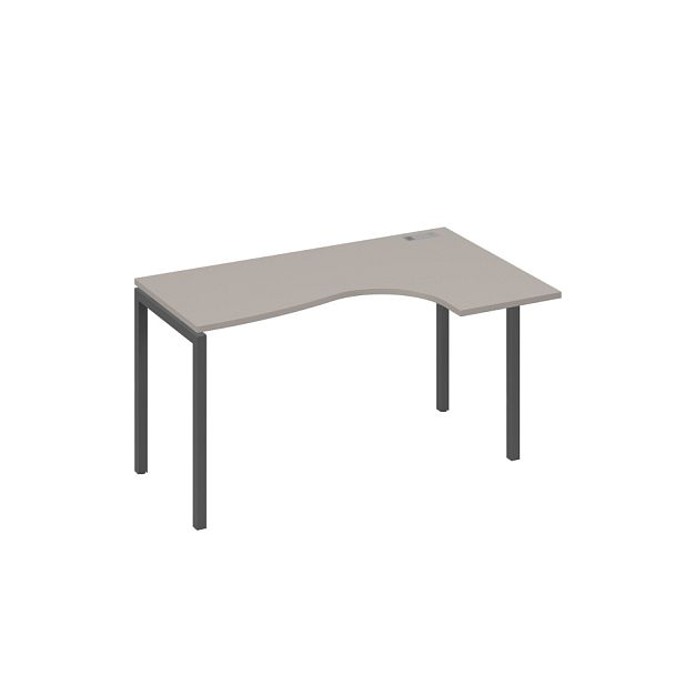 Стол эргономичный правый "Классика" на металлокаркасе DUE A4 А4 Б2 034 БП мокко премиум / металлокаркас антрацит - Вид 1