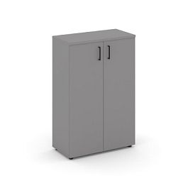 Стайл Проджект Шкаф средний широкий (2 средних фасада ЛДСП) SN.STS.E-204 Серый Пепел/Черный Ручки 79 - Фото предпросмотра