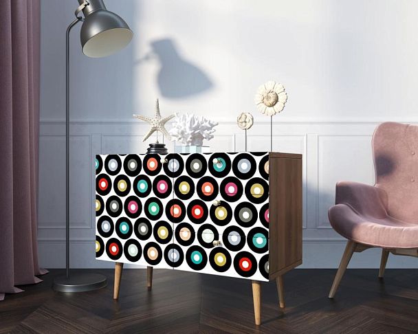 Комод Berber три ящика и дверка 37 принт арт BB34/Print_37 - Вид 3