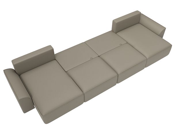 Диван п-образный Лига-048 НПБ лонг Экокожа бежевый - Вид 9