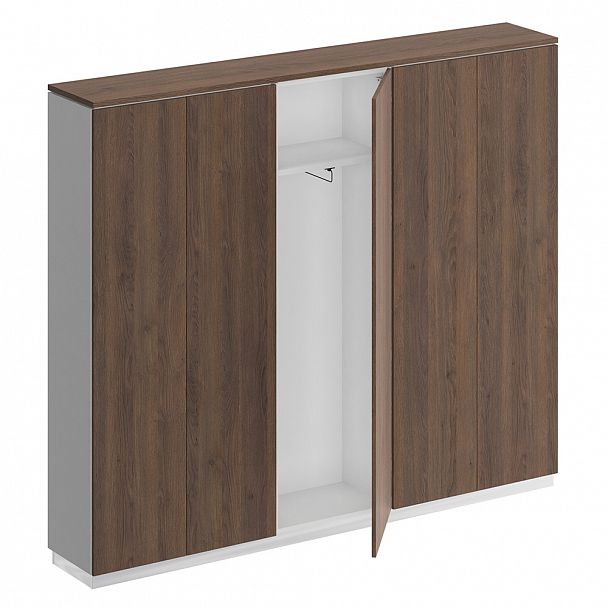 Шкаф комбинированный (закрытый - одежда узкий - закрытый) "City" СИ 316 дуб гладстоун/белый премиум/дуб гладстоун - Вид 1