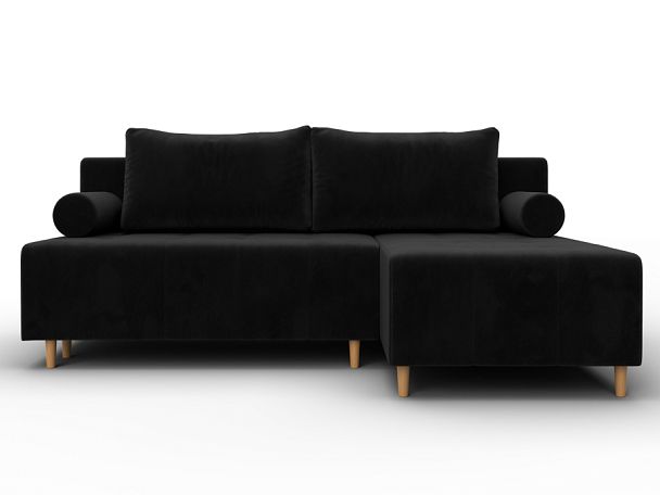 Диван угловой Лига-102 угол универсальный Велюр черный - Вид 2