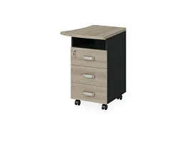 БЕРЛИН / BERLIN Тумба приставная правая 530х600х740 Шорвуд/Черный - Фото предпросмотра