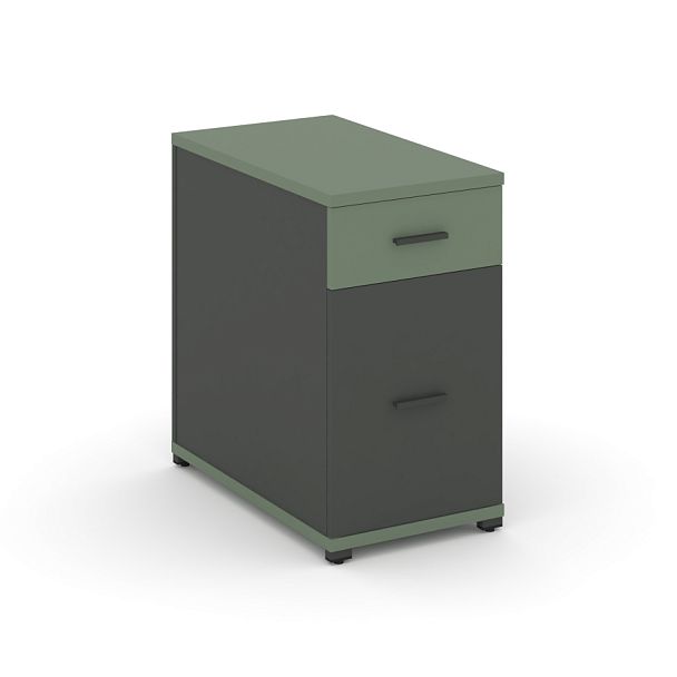 Concept Тумба опорная/приставная 1 ящ.+1 распаш. фасад CN.TGO-005 A Кобо/Антрацит/Металл Антрацит 420*720*750 - Вид 1