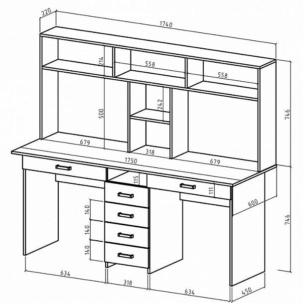 Стол компьютерный Лайт-11Я СН - Вид 2
