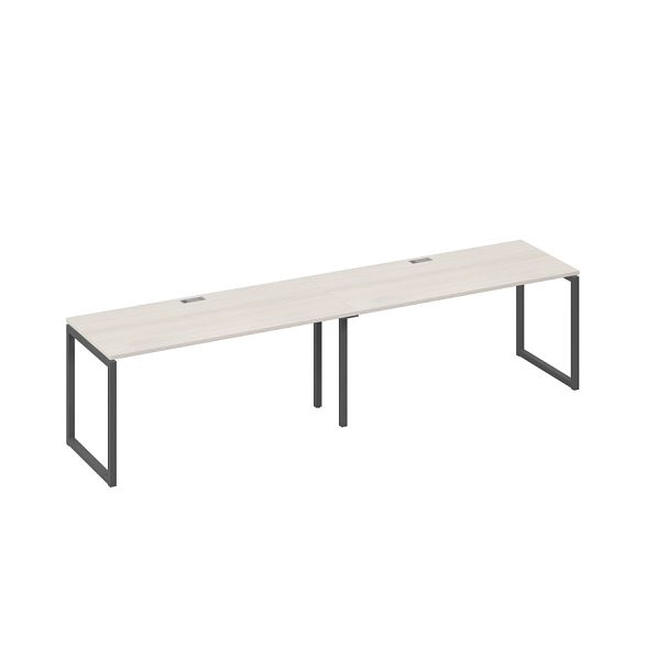 Станция рабочая на каркасе QUATTRO (2х160) A4 А4 Б4 015-2 БП дуб / металлокаркас антрацит - Вид 1