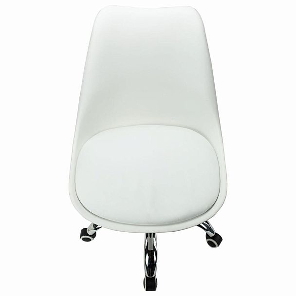 Кресло стул BRABIX "Eames MG-310 CH", хром, пластик белый, экокожа белая, 532923 - Вид 8