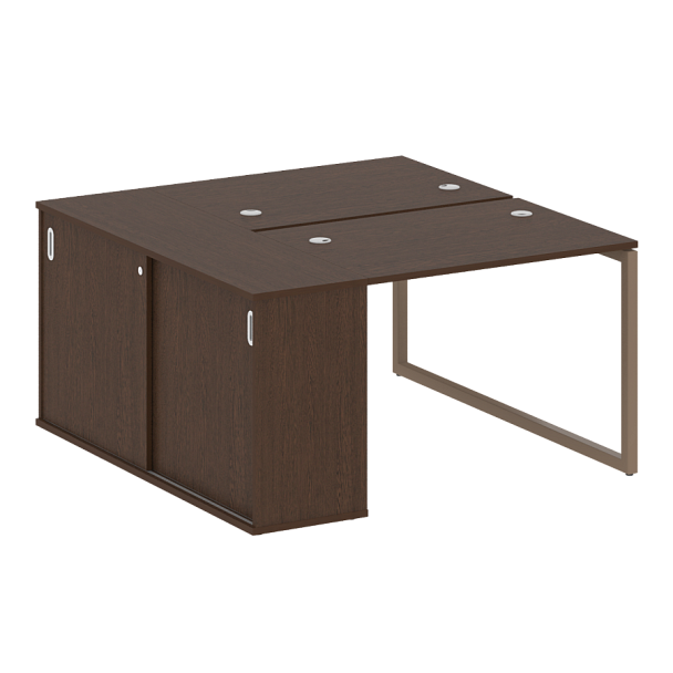 Metal System Quattro Р. ст. с шкафом-купе на О-образном м/к 40БО.РС-СШК-1.1 Т Венге/Мокко металл 1410*1475*750 - Вид 1