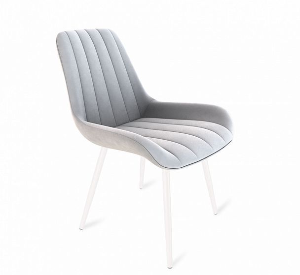 Стул Sheffilton SHT-ST37/S95-1 на металлокаркасе серое облако/белый муар - Вид 1