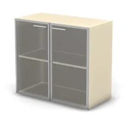 RAC088 ACCORD Шкаф низкий, широкий, прозрачное стекло 898х448х814 Прозрачное стекло/Кашемир - Фото предпросмотра