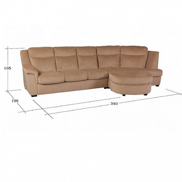 Угловой диван "Эльба 3" кожа - Вид 3