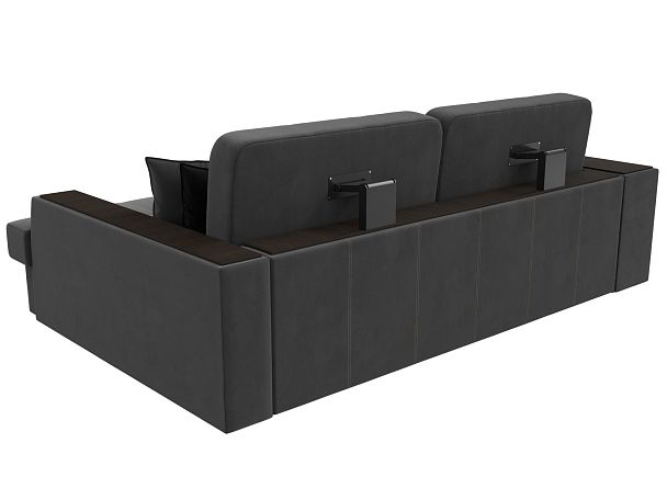 Угловой диван Брюссель правый (полностью велюр серый) - Вид 6