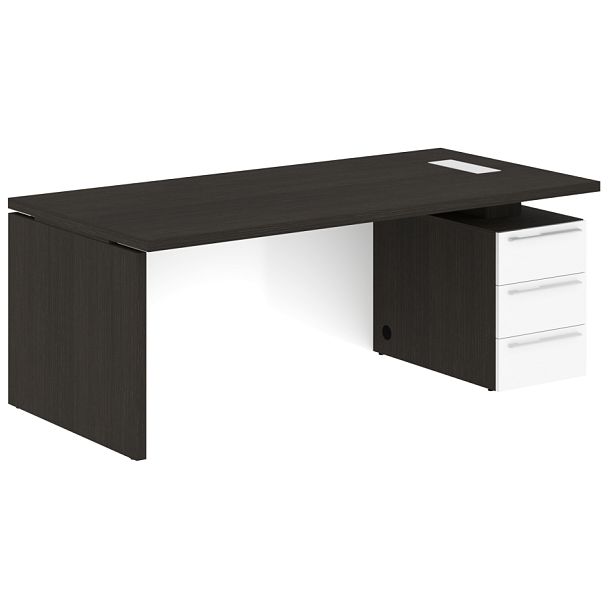 Стол письменный СП-064-25-23(R) Дуб Мореный/Белый глянец 2000х900х750 KANON - Вид 1