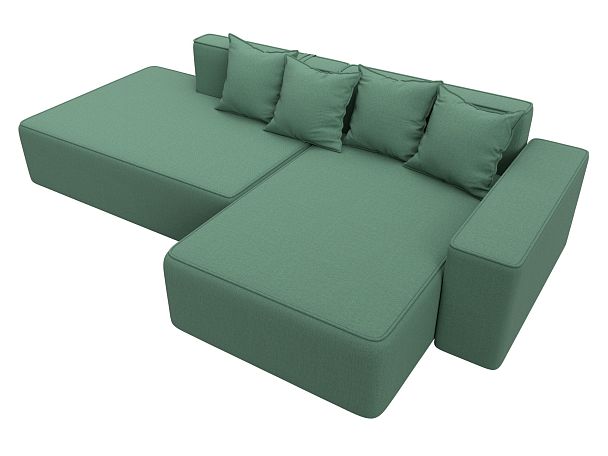 Диван угловой Лига-079 угол правый Рогожка зеленый - Вид 6