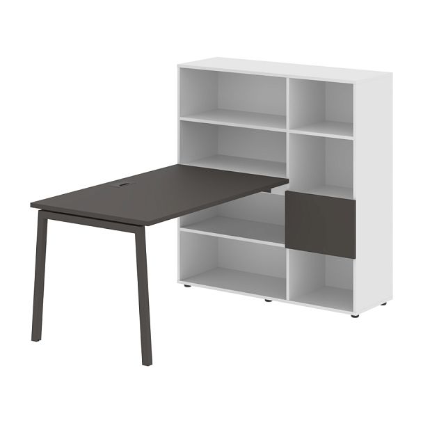 Стол-стеллаж ELRST 1213 Мокко/Мокко/Белый 1790х1250х1355 EDIS - Вид 1