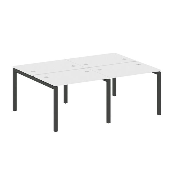 Metal System Quattro Р. ст. на 4 раб. места на П-образном м/к 50БП.СМ-4.1 Белый/Антрацит металл 2000*1475*750 - Вид 1