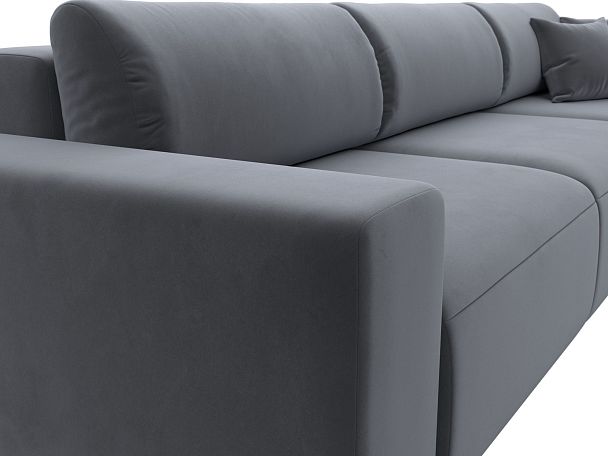 Диван прямой Лига-036 Классик Лонг Велюр серый - Вид 4