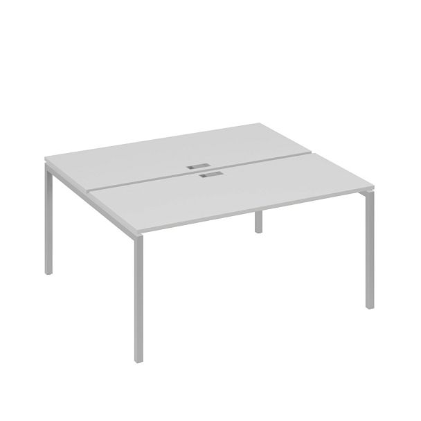 Станция офисная на каркасе DUE (2х160) A4 А4 С2 175 БП серый / металлокаркас серый - Вид 1