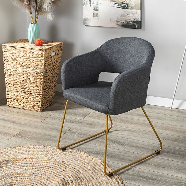 Кресло Oscar тёмно-серый/Линк золото - Вид 7