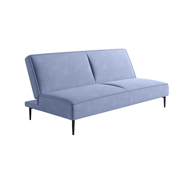 Este диван-кровать трехместный, прямой, без подлокотников, велюр серый Velutto 46 - Вид 1