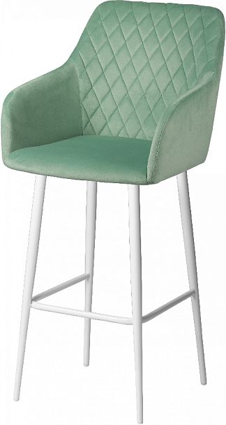 Барное поворотное кресло Барли К, Confetti aquamarine/белый - Вид 2