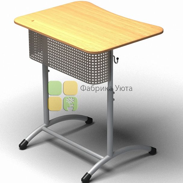 Парта одноместная ЭКСТРА (Р) с перф. экраном, рег. (2-4 гр) - Вид 1
