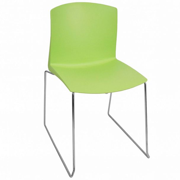 Стул Pull (пруток) каркас Хром, салатовый, стопируемый - Вид 1