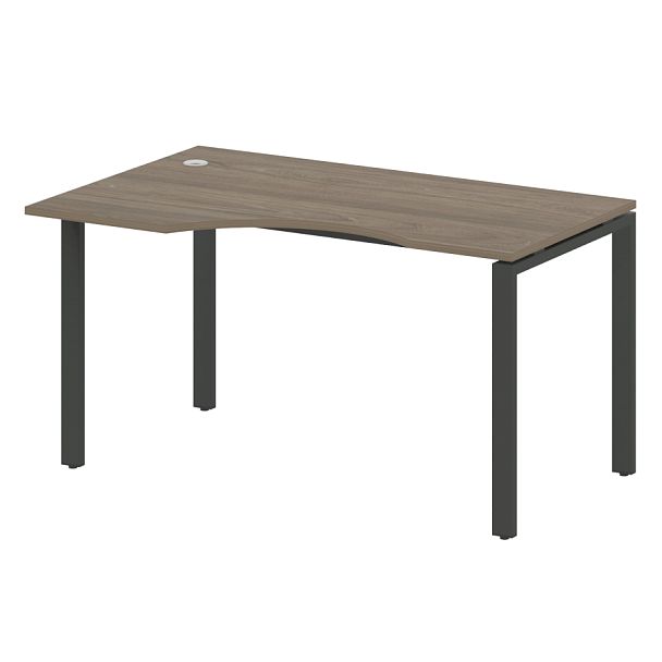 Metal System Стол криволинейный левый на П-образном м/к БП.СА-2 (L) Вяз/Антрацит металл 1400*900*750 - Вид 1