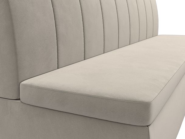 Кухонный прямой диван Кантри (полностью микровельвет бежевый) - Вид 4