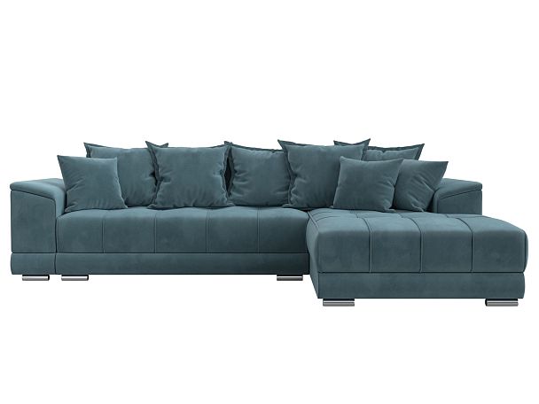 Угловой диван НордСтар правый угол Велюр бирюзовый - Вид 2