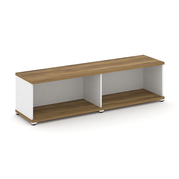 Concept Стеллаж 2 широкие секции, 1 ниша CN.STS-120 Сандал Янтарный/Белый Бриллиант/Металл Белый 1668*420*450 - Вид 1