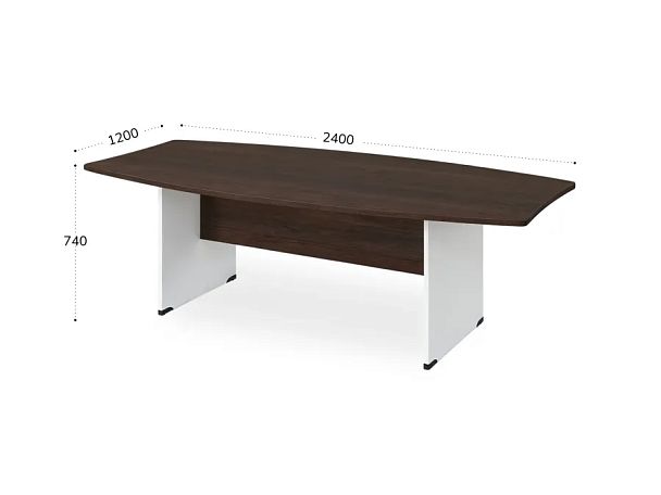 БЕРЛИН / BERLIN Конференц-стол на панельном каркасе 2400х1200х740 Венге/Белый - Вид 2
